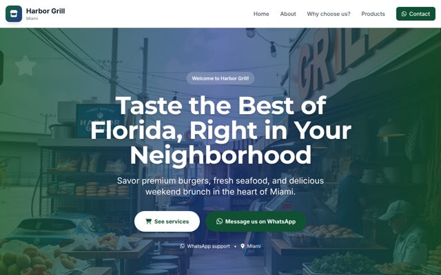Example website for Harbor Grill