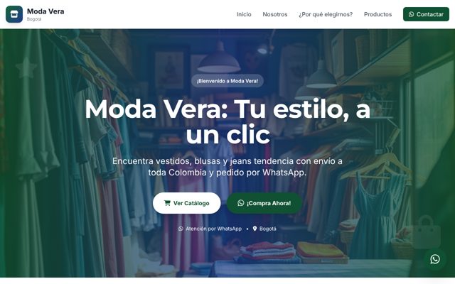 Ejemplo de página web para Moda Vera