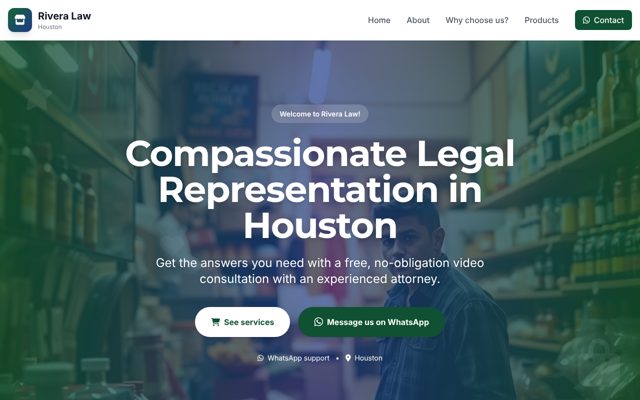 Example website for Rivera Law